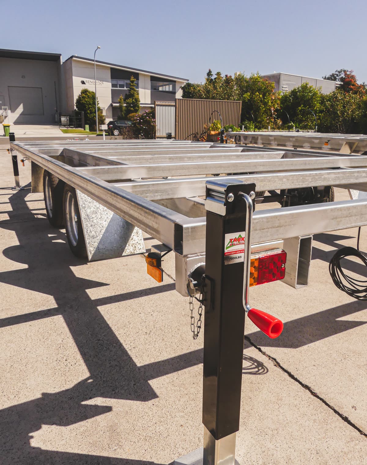 Dual-axle tiny house trailer 7.2m under construction Sunshine Coast