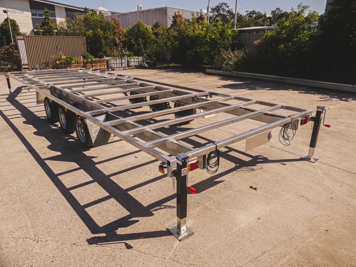 Tiny home trailer Duragal frame — welded chassis Queensland