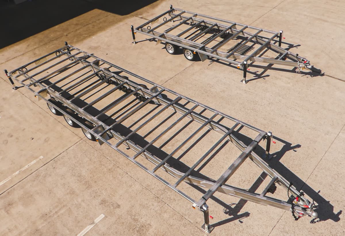 Tiny home trailer under construction — Duragal steel frame detail